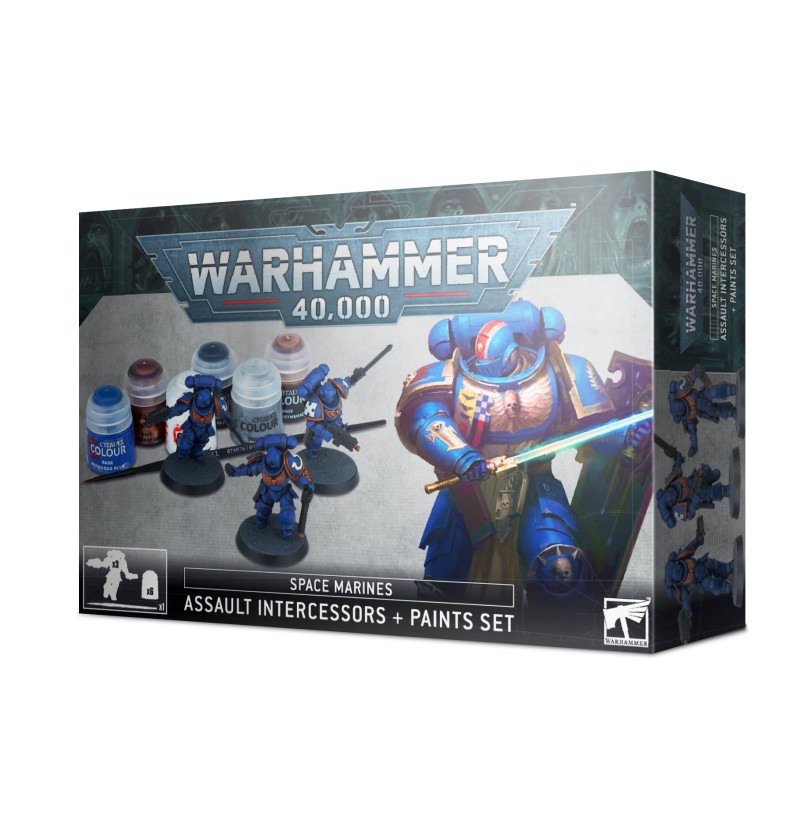 WARHAMMER 40,000: SPACE MARINES ASSAULT INTERCESSORS + PAINTS SET