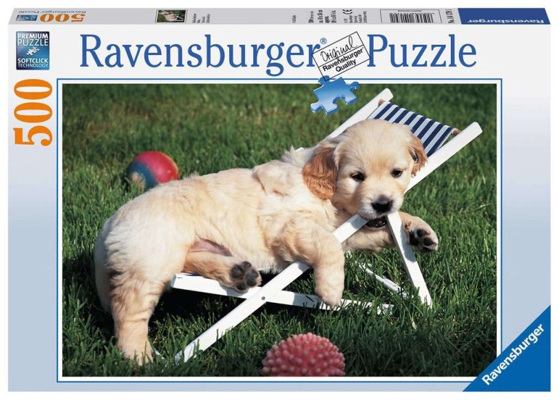 PUZZLE RAVENSBURGER CACHORROS GOLDEN RETRIEVER 500 PIEZAS