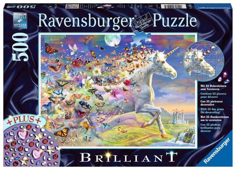 PUZZLE RAVENSBURGER UNICORNIO Y SUS MARIPOSAS DE 500 PIEZAS